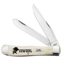 Case XX Knives Trapper Cowgirl Natural Bone AWTC54CG Stainless Pocket Knife