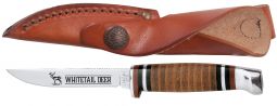 Case XX Knives Whitetail Deer AWTCM3WT Leather Stainless Steel Fixed Blade Knife