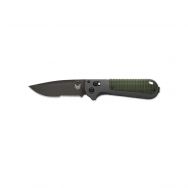 Benchmade Knives Redoubt 430SBK Green/Gray Grivory Black Serrated D2 Steel