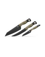 Benchmade Knives 3-Piece 4005BK-01 OD Green G10 Stainless Kitchen Knife Set