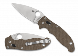 Spyderco Knives Manix 2 C101MPCW2 Brown Micarta Cru-Wear Steel Pocket Knife