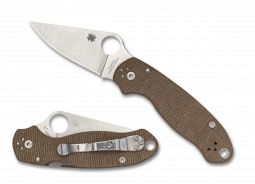 Spyderco Knives Para 3 C223MPCW Brown Micarta CPM-CruWear Steel Pocket Knife