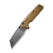 Civivi Knives Amirite Button Lock C23028-DS1 Blasted Ultem Damascus Pocket Knife
