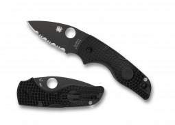 Spyderco Knives Lil' Native Lightweight C230SBBK Black Serrated Pocket Knife