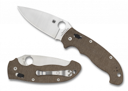 Spyderco Knives Manix 2 XL C95MPCW2 Brown Micarta CPM Cru-Wear Pocket Knife