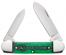 Case xx Knives Canoe 15783 John Deere Green-wash Bone Stainless Pocket Knife