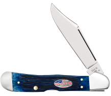 Case XX Barnboard Navy Blue Bone USA Copperlock 10749 Stainless Pocket Knife