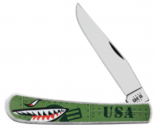 Case xx Knives Canvas Series Nose Art Half Trapper 10958 Stainless Pocket Knife