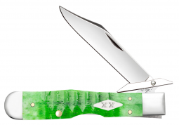 Case xx Knives Cheetah Cub Gator Bright Green Bone 11446 Stainless Knife