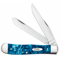Case xx Knives Trapper Teal Swirl Kirinite 12290 Stainless Pocket Knife