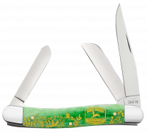 Case xx Knives Med Stockman John Deere Bright Green Bone 15801 Stainless Knife