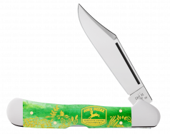 Case xx Knives Copperlock John Deere Bright Green Bone 15802 Stainless Knife