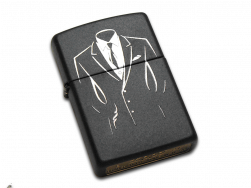 CASE XX Knives Man in Suit Design Black Matte Finish 218-118908 Zippo Lighter