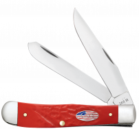 Case xx Knives Trapper Rough Red Stars Stripes 30690 Stainless Pocket Knife