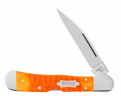 Case xx Knives Copperlock Gator Persimmon Orange Bone 38072 Carbon Steel Knife