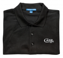 CASE XX Knives Black Cotton White Stitch Logo Medium Polo Shirt 52814
