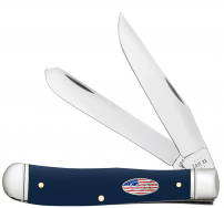 Case xx Knives Navy Blue Trapper Stars Stripes 71231 Stainless Pocket Knife