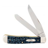 Case xx Knives Trapper Western Tooled Blue Bone AWTC54BT Stainless Pocket Knife