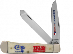 Case xx Knives Trapper Texas Flood Relief Natural Bone Stainless Pocket Knife
