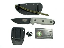 ESEE Knives 3S-B Fixed Blade Knife Black Carbon Steel Gray G10 w/ Black Sheath