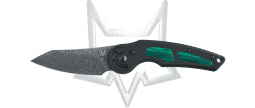 Fox Knives Jupiter FX-555DM Button Lock Titanium Malachite Damasteel Knife