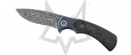 Fox Knives 40th Ann. F2017D Blue Titanium Carbon Fiber Damasteel Pocket Knife