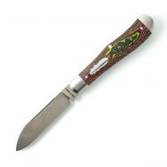 Jack Wolf Knives Eureka Watermelon Sugar CamoCarbon Sandvik Steel Pocket Knife