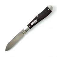 Jack Wolf Knives Eureka Ebony Wood Sandvik 14C28N Stainless Steel Pocket Knife