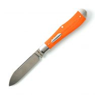 Jack Wolf Knives Eureka Vibe Bengal Orange Linen Micarta Sandvik Steel Pocket Knife