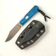 Jack Wolf Knives Gateway FIXedc Sawcut Blue Bone Sandvik 14C28N Stainless Knife