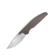 Jack Wolf Knives Tango Dark Blasted Sunburst Titanium S90V Steel Pocket Knife