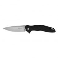 Kershaw Knives Shoreline Liner Lock 1845 Stonewash Stainless Black Pocket Knife