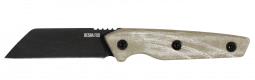 Ontario Knives Besra 9002 Fixed Blade Knife Black Carbon Tan Canvas Micarta