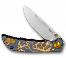 Spartan Blades Harsey 3.25 Watch Works Blue Titanium CPM MagnaCut Pocket Knife