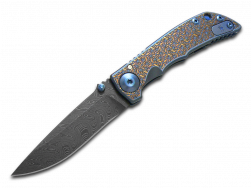 Spartan Blades Harsey 3.25 Regal Blue Titanium Damascus Pocket Knife