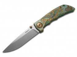 Spartan Blades Harsey 3.25 God and Country Green Titanium MagnaCut Pocket Knife
