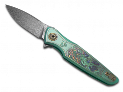 Spartan Blades Pandia Green Ronin Five Rings Titanium Damascus Steel Knife