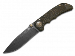 Spartan Blades Harsey SF5 Bronze Relic Pattern Titanium Damascus Steel Knife