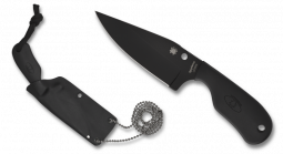 Spyderco Knives Subway Bowie FB48PBBK Fixed Blade Knife Stainless Black FRN