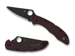 Spyderco Knives Delica 4 Sprint Run C11BGBKP Burgundy Micro-Melt Pocket Knife