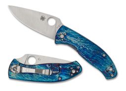 Spyderco Knives Tenacious R.I.L. C122TIBLD2P Blue Titanium D2 Pocket Knife