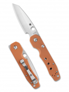 Spyderco Knives Smock Sprint Run C240GPBOR Burnt Orange G-10 Rex 121 Steel Knife
