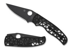 Spyderco Knives Edgerati C266BKALBKP Black Aluminum CPM S30V Steel Pocket Knife