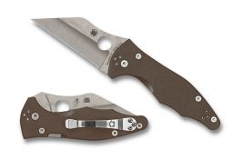 Spyderco Knives Yojimbo 2 C85GPBN15V2 Brown G-10 CPM 15V Steel Pocket Knife