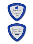 SPYDERCO Knives COIN2025 Blue & White Law Enforcement Challenge Coin
