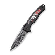 WE Knives Kitefin 19002N-DS1 Fat Carbon Titanium Damasteel 1/100 Pocket Knife