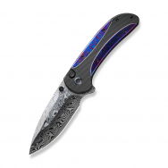 WE Knives Zizzit ButtonLock WE23031-DS1 Titanium Timascus Damasteel Pocket Knife