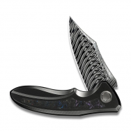 WE Knife VARG Frame Lock 25074-DS1 Dark Gray Titanium Damasteel Knives