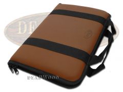 Case xx Medium Brown Leather & Cotton Knife Carrying Case for Pocket Knives 1075