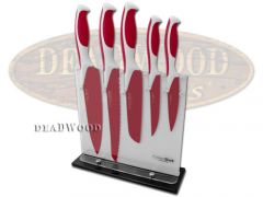 Boker ColorCut Kitchen Cutlery Knife Set 5-Piece Raspberry Red Stainless 09CT011